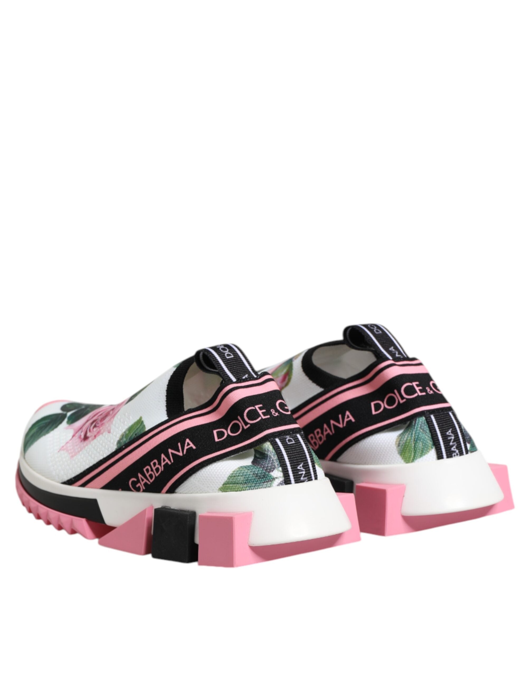 Dolce & Gabbana White Rose Print Sorrento Sneakers Shoes Glam Steals