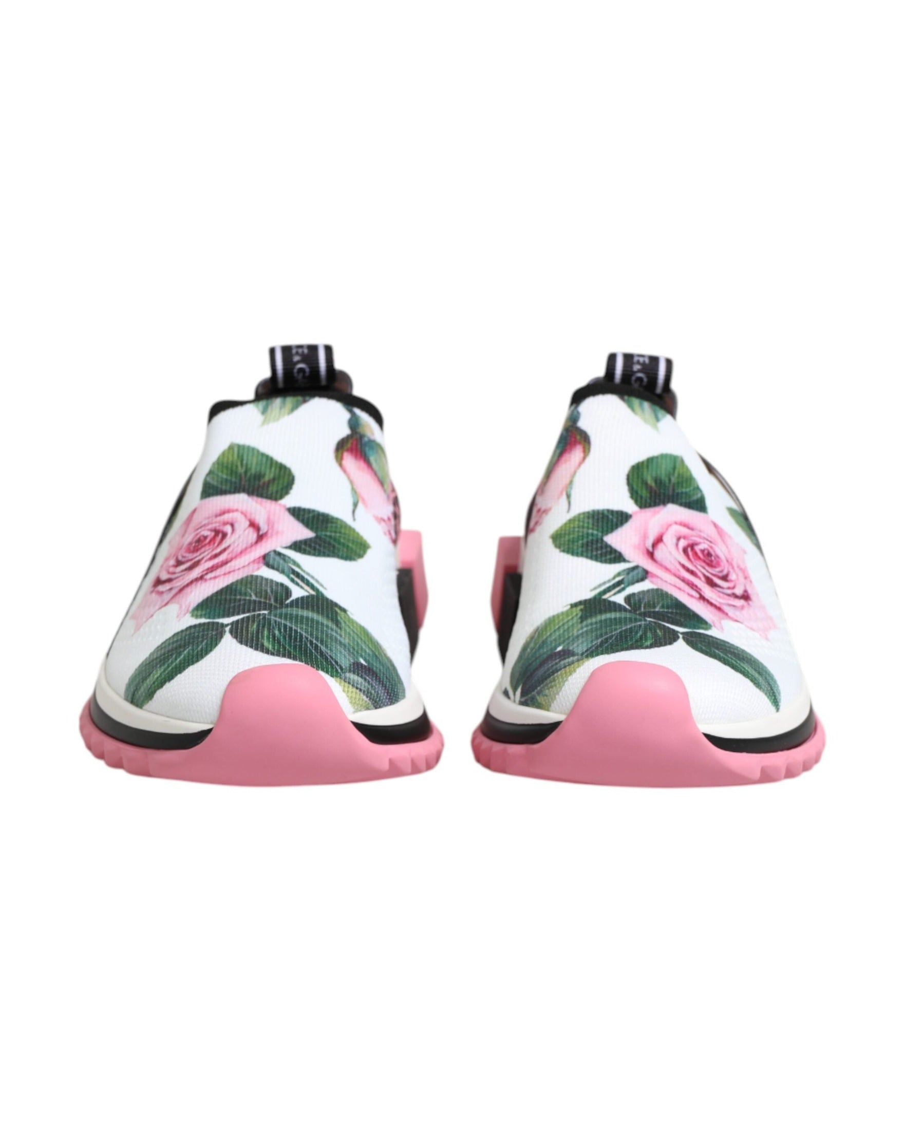 Dolce & Gabbana White Rose Print Sorrento Sneakers Shoes Glam Steals
