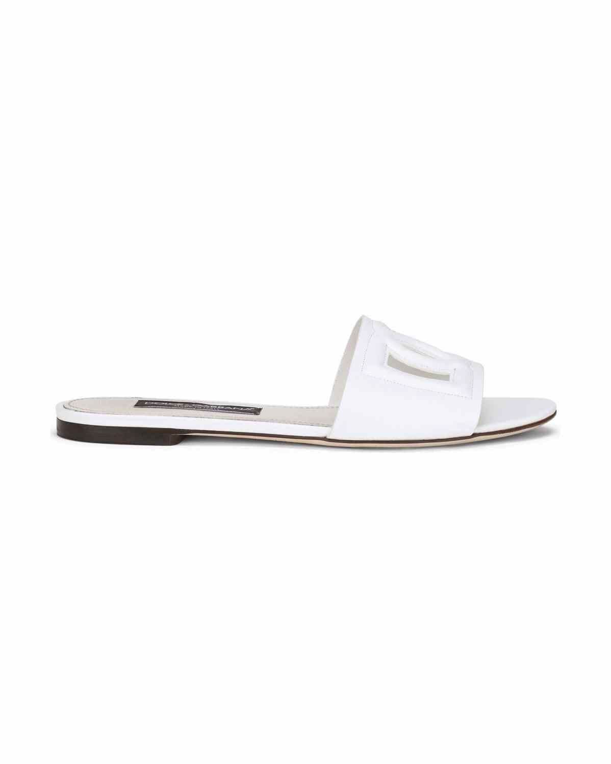 Dolce & Gabbana White Sandals Flats