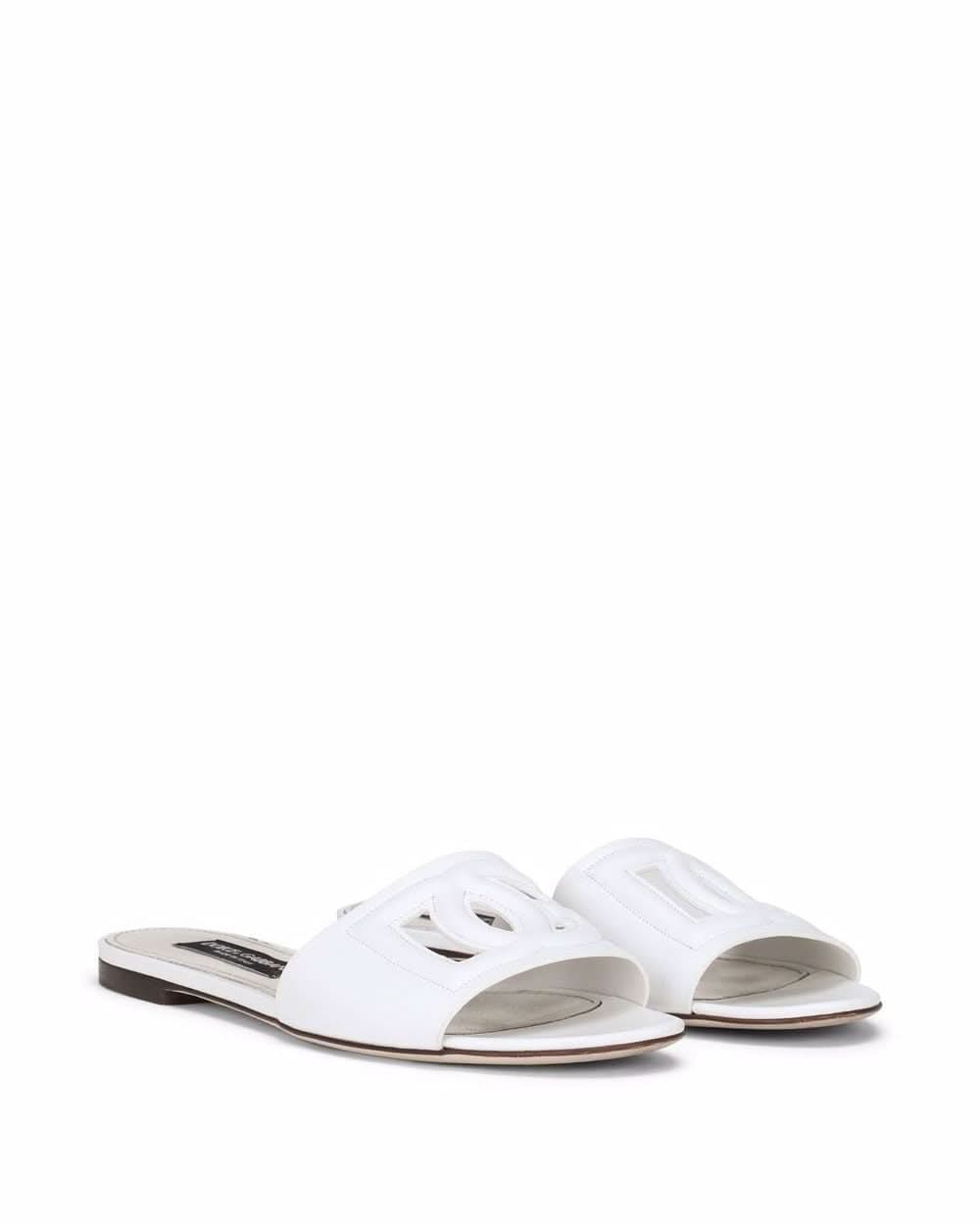 Dolce & Gabbana White Sandals Flats