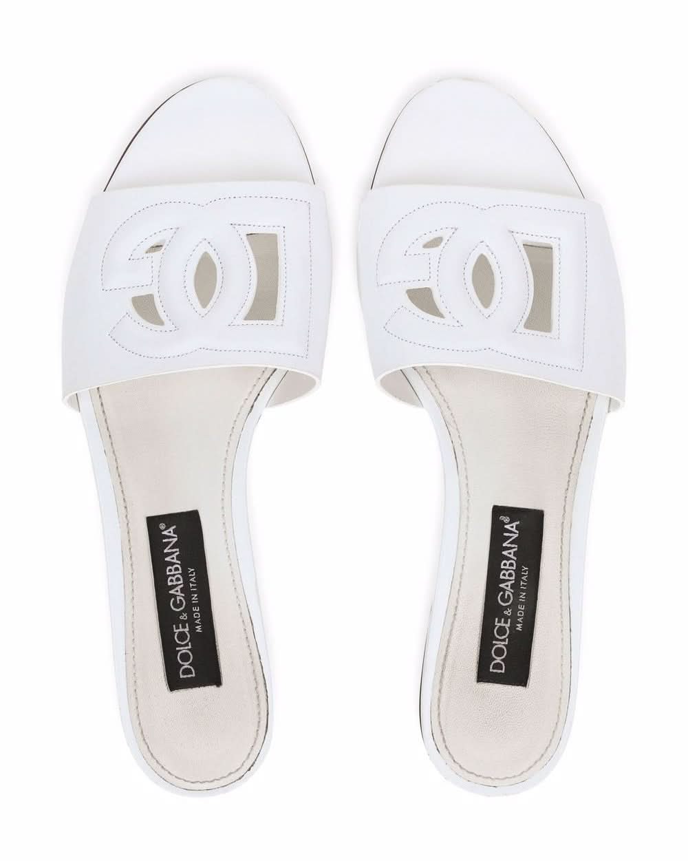 Dolce & Gabbana White Sandals Flats