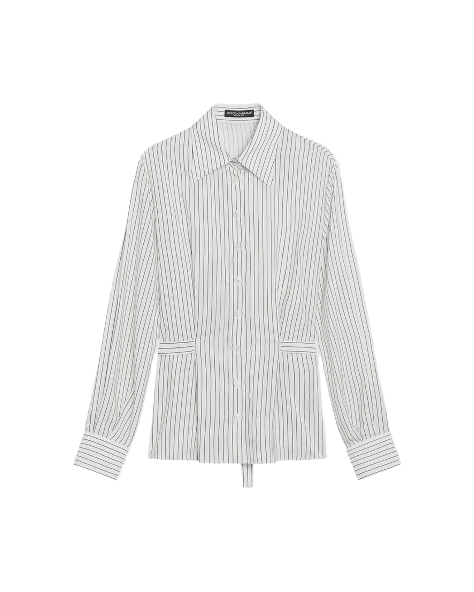 Dolce & Gabbana White Silk Pinstriped Shirt In Cotton Glam Steals