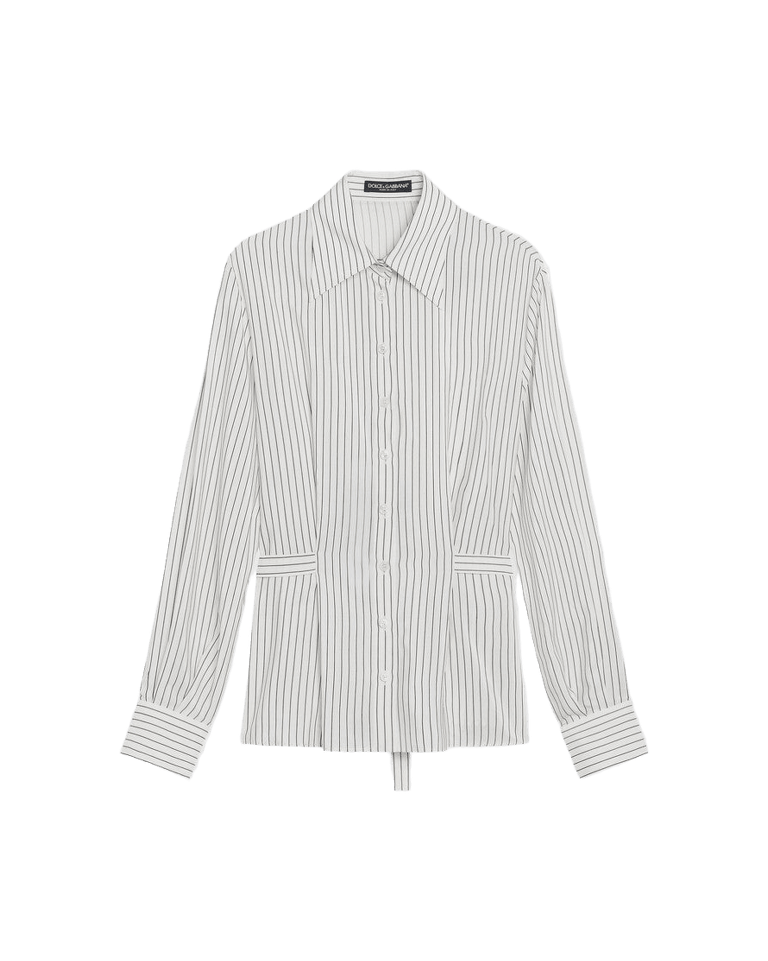 Dolce & Gabbana White Silk Pinstriped Shirt In Cotton Glam Steals