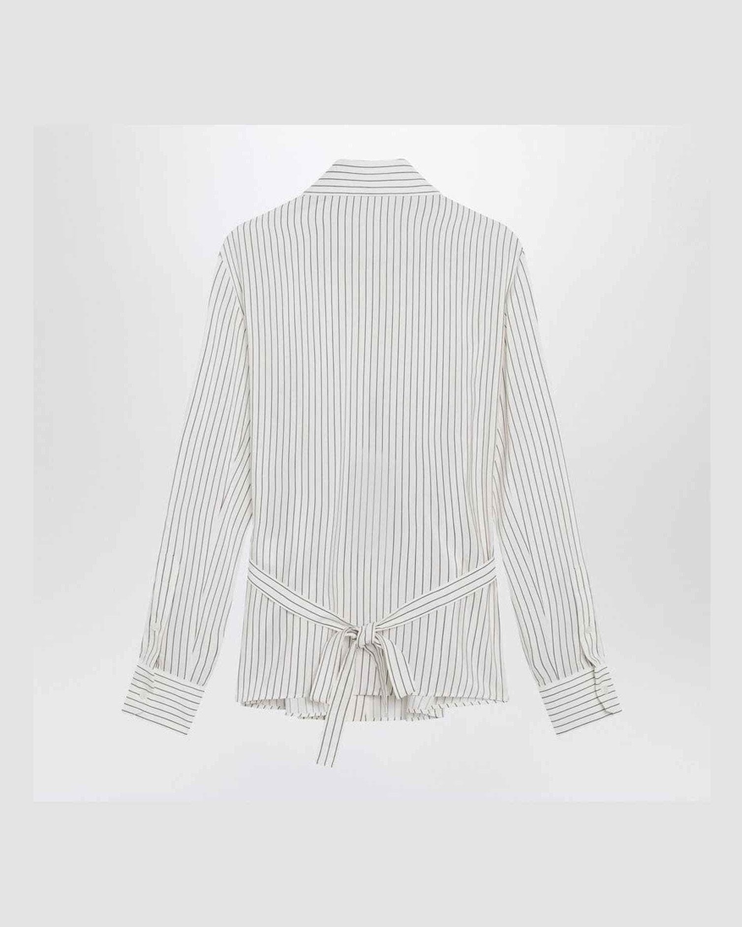 Dolce & Gabbana White Silk Pinstriped Shirt in Cotton Glam Steals