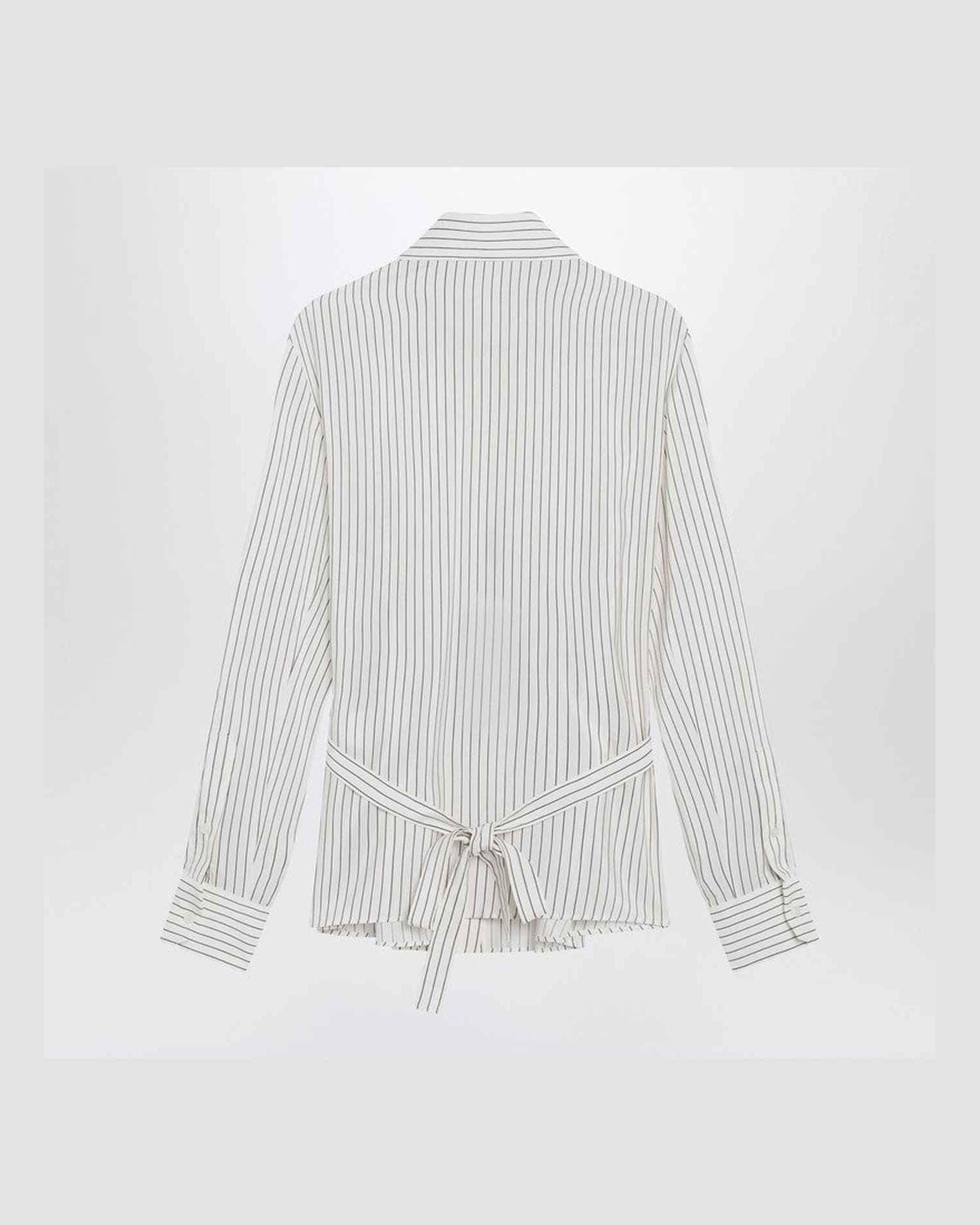 Dolce & Gabbana White Silk Pinstriped Shirt in Cotton Glam Steals