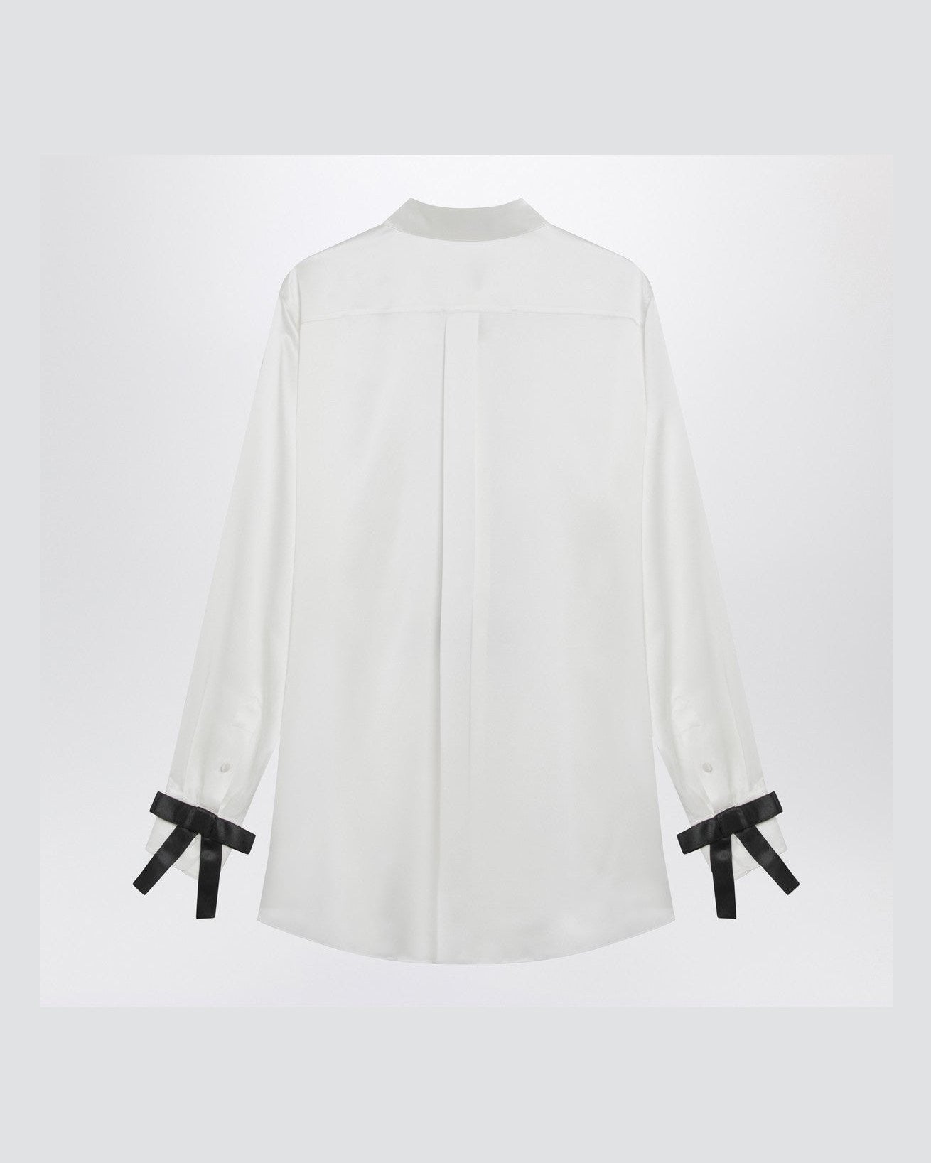 Dolce & Gabbana White Silk Shirt with Bows Glam Steals