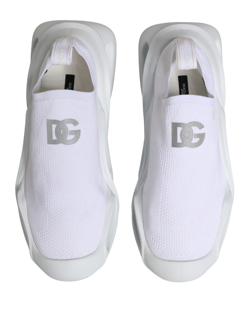 Dolce & Gabbana White Slip On Wave Low Top Sneakers Shoes Glam Steals