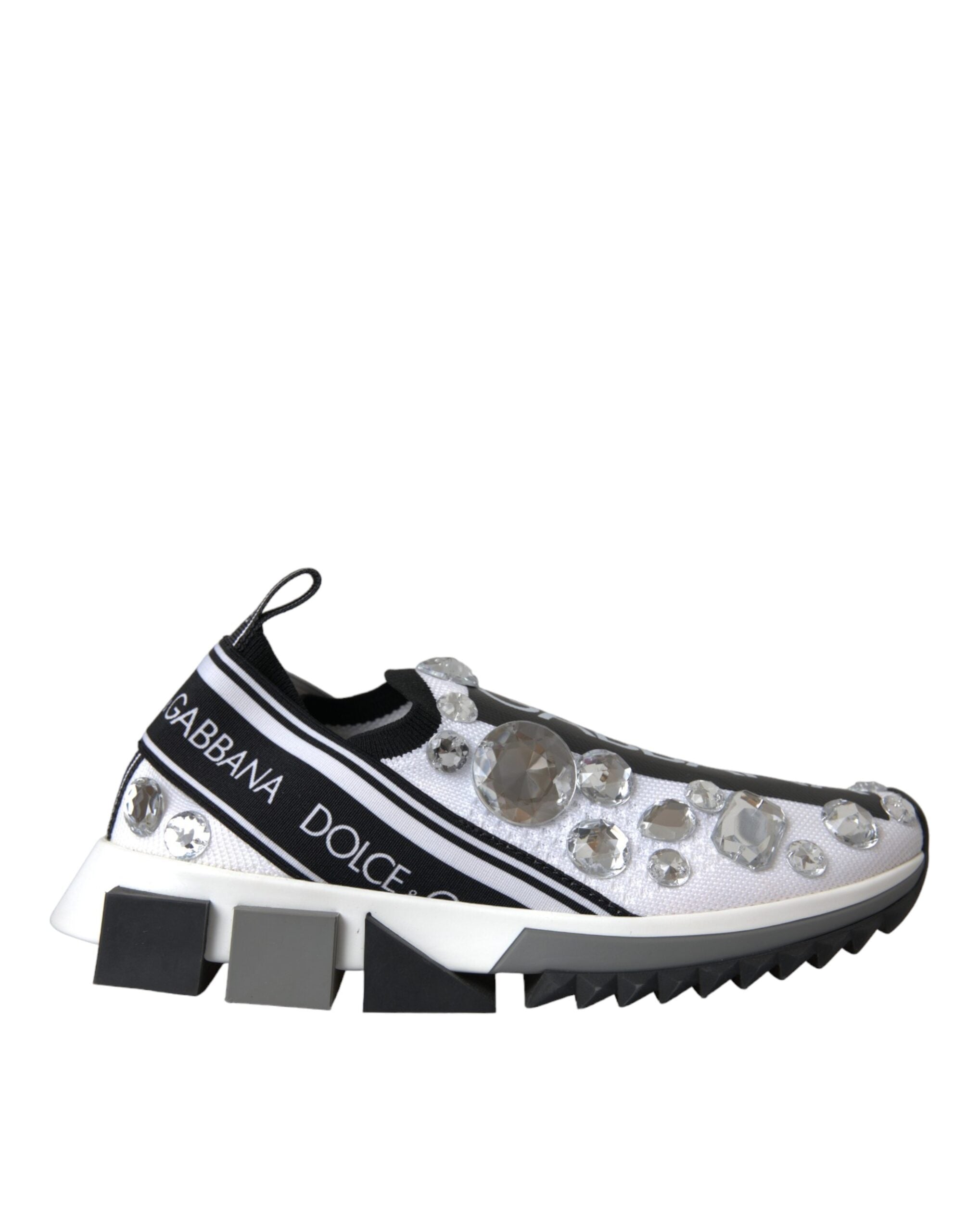 Dolce & Gabbana White Sorrento Crystals Sneakers Shoes Glam Steals