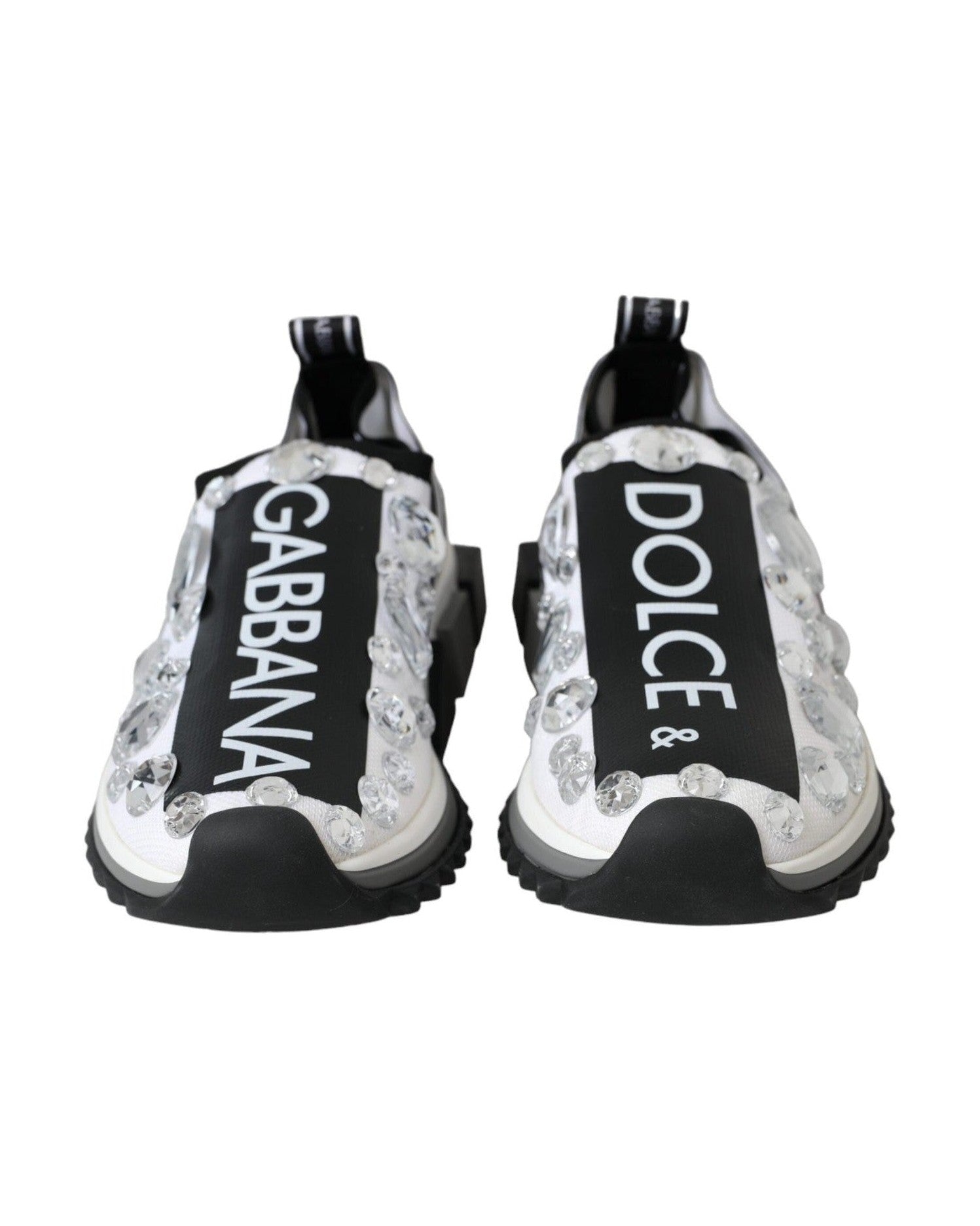 Dolce & Gabbana White Sorrento Crystals Sneakers Shoes Glam Steals