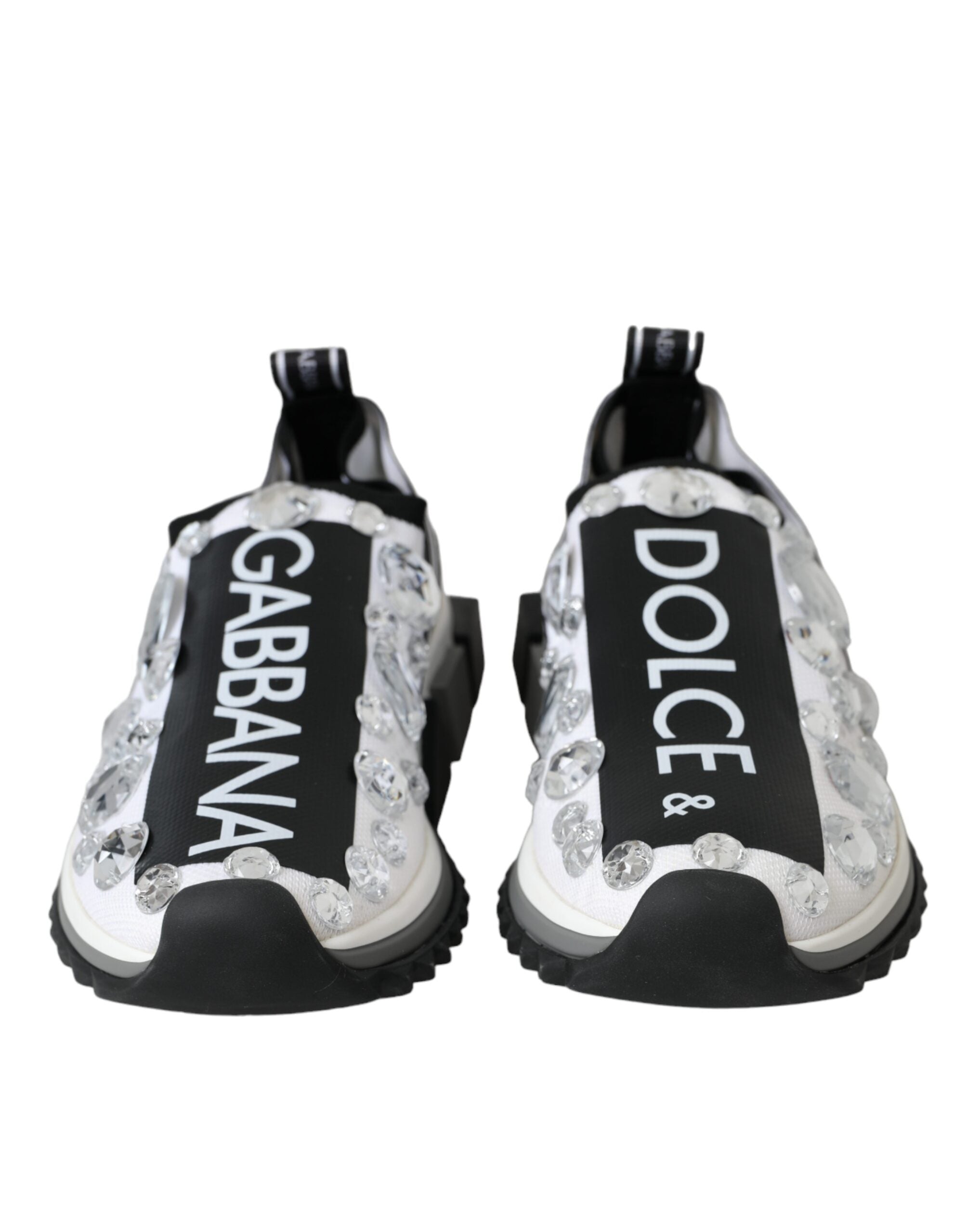 Dolce & Gabbana White Sorrento Crystals Sneakers Shoes Glam Steals