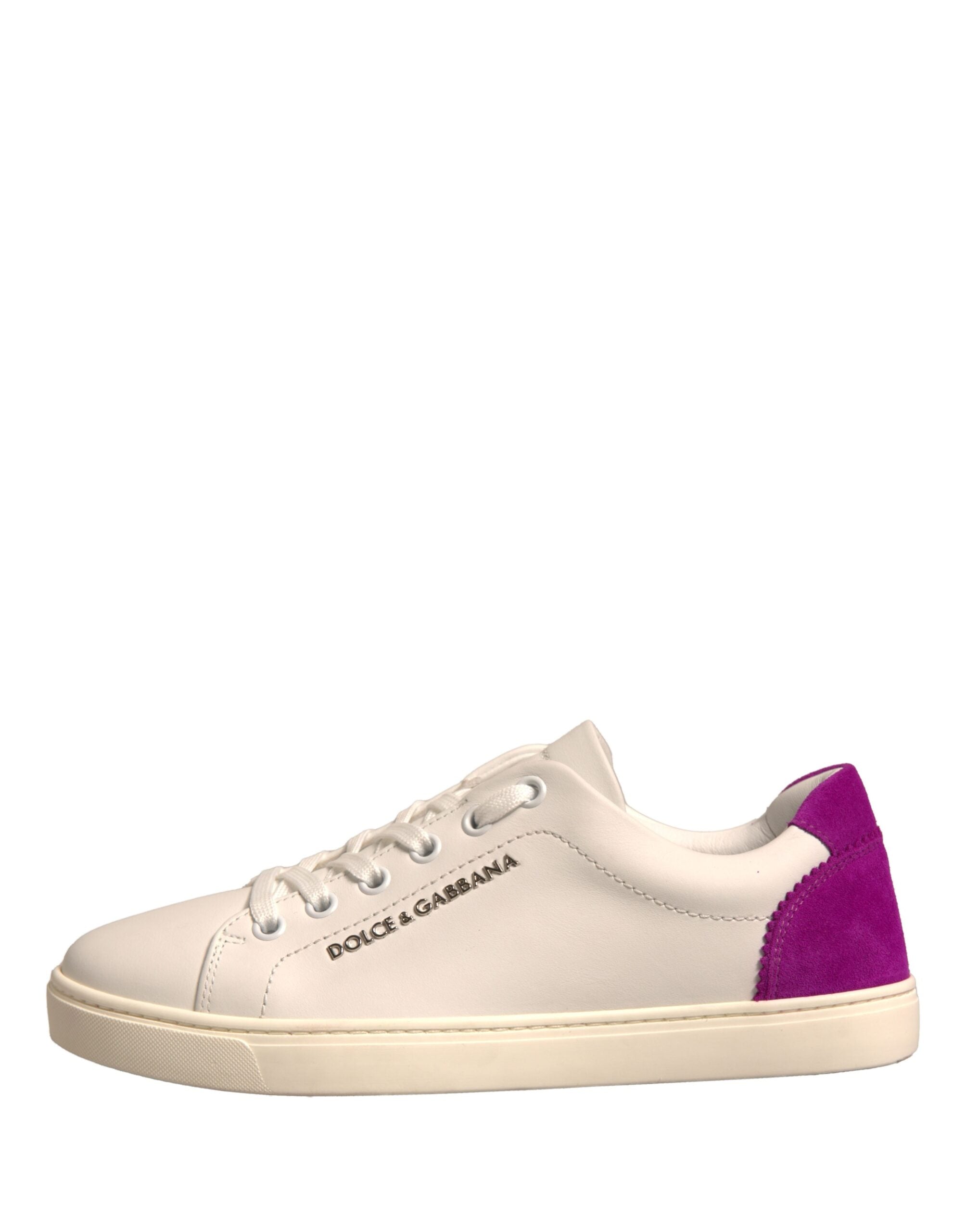 Dolce & Gabbana White Suede Leather Low Top Sneakers Shoes Glam Steals