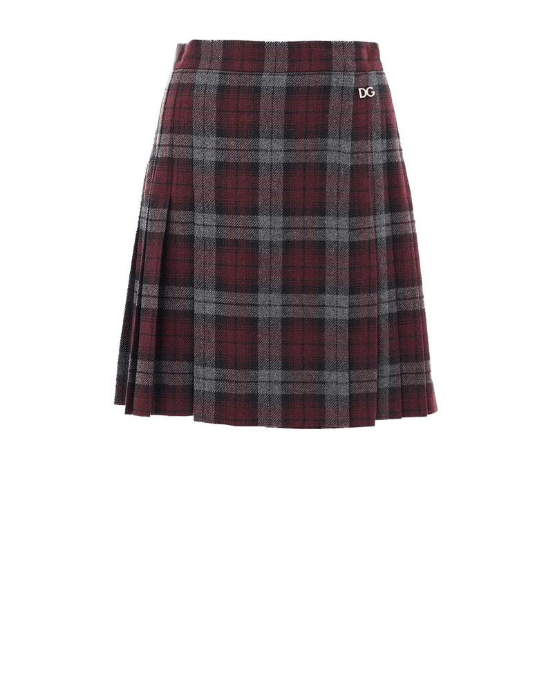 Dolce & Gabbana Wool Bordeaux Mini Skirt