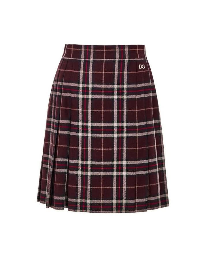 Dolce & Gabbana Wool Bordeaux Mini Skirt Skirts