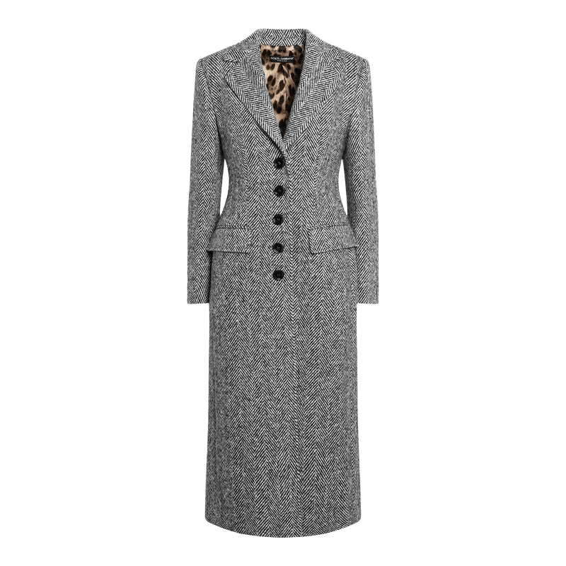 Dolce & Gabbana Wool Single Breasted Chevron Coat Glam Steals