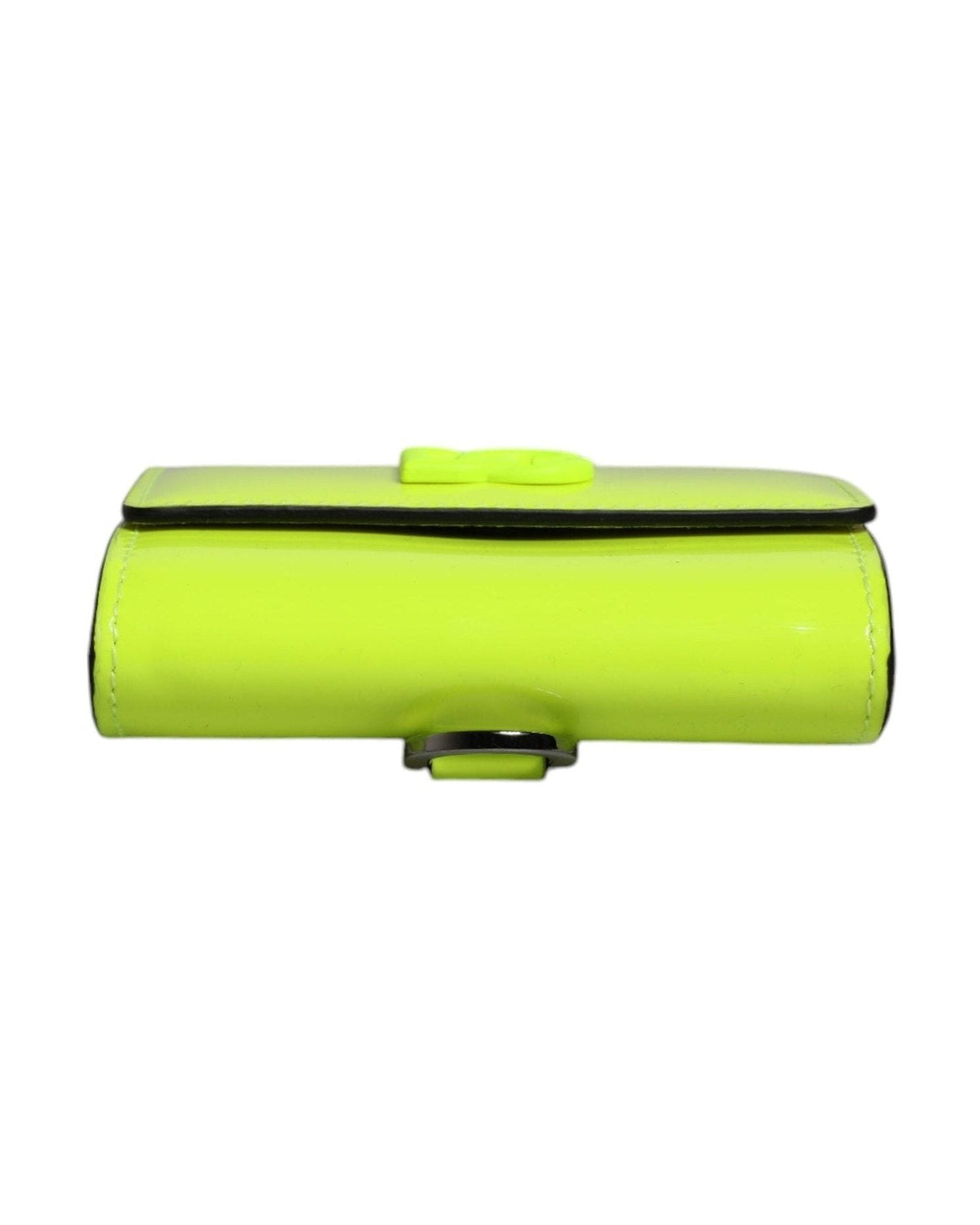 Dolce & Gabbana Bifold Dg Logo Neck Strap Cardholder Yellow Green Wallet Glam Steals