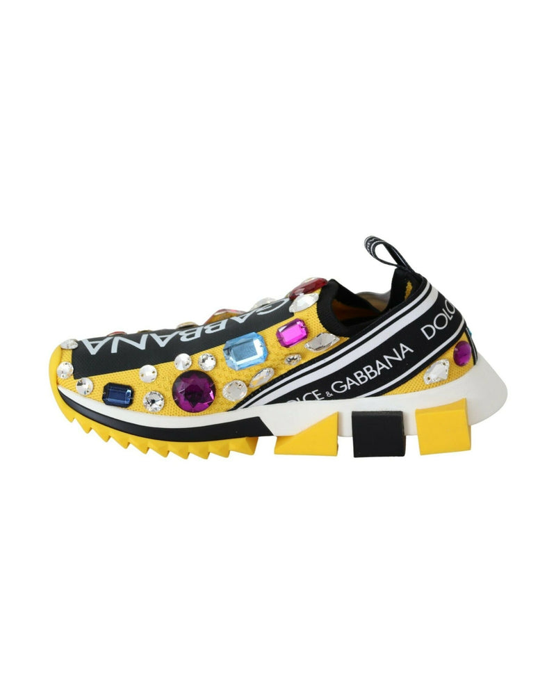 Dolce & Gabbana Yellow Crystals Sneakers Shoes Glam Steals