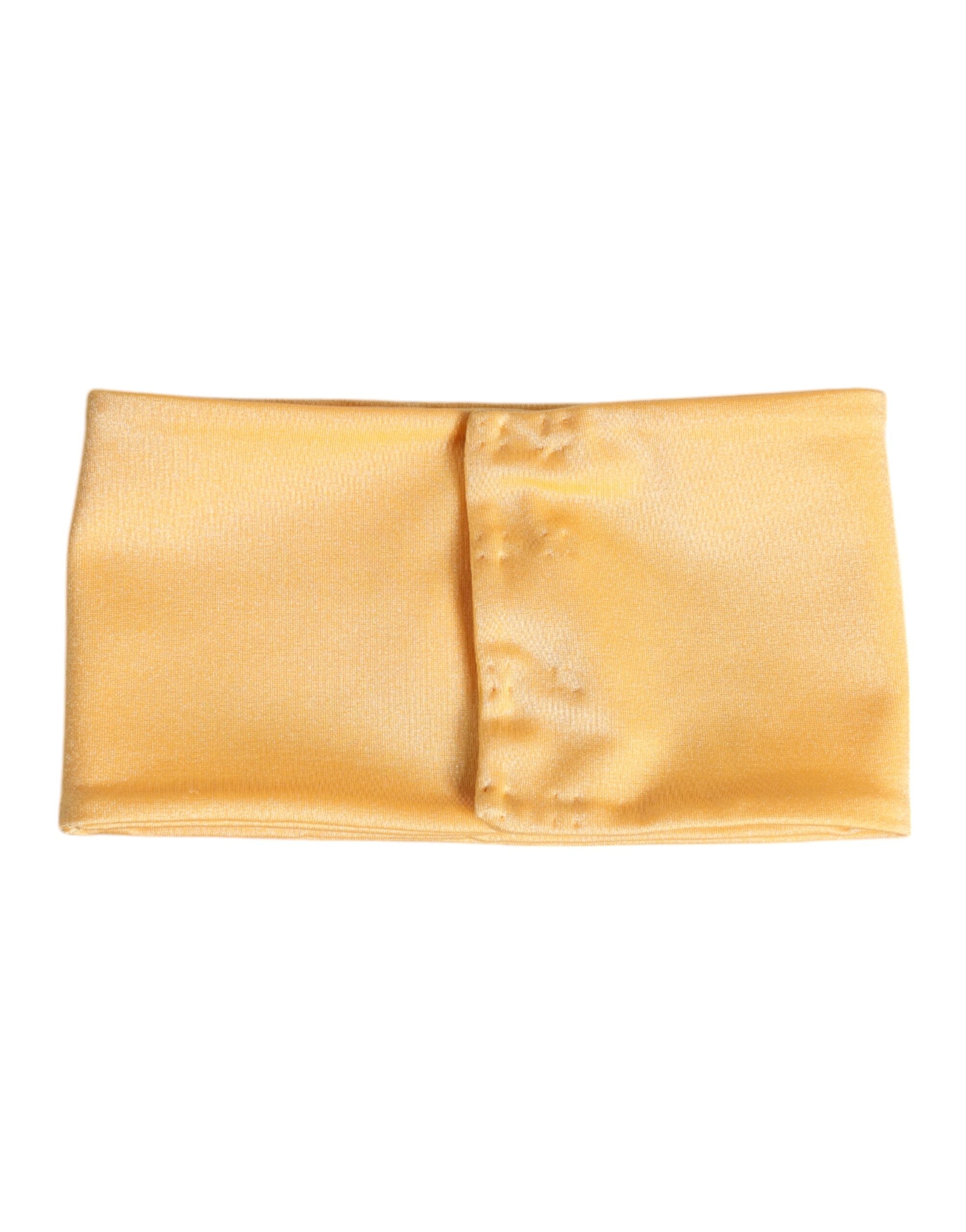 Dolce & Gabbana Yellow Nylon Stretch Women Neck Warmer Scarf Glam Steals