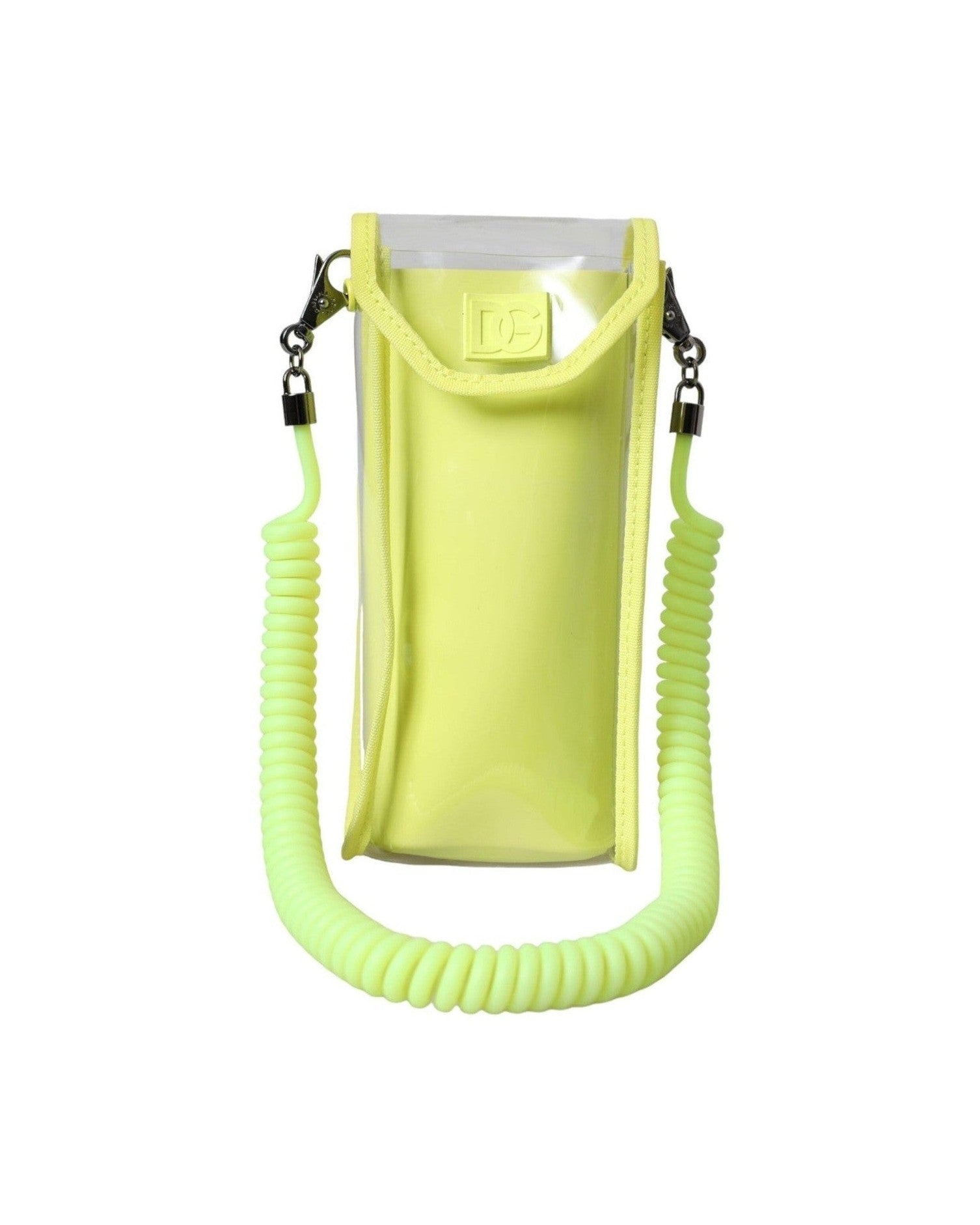 Dolce & Gabbana Plastic Dg Logo Neck Strap Cardholder Yellow Green Wallet Glam Steals