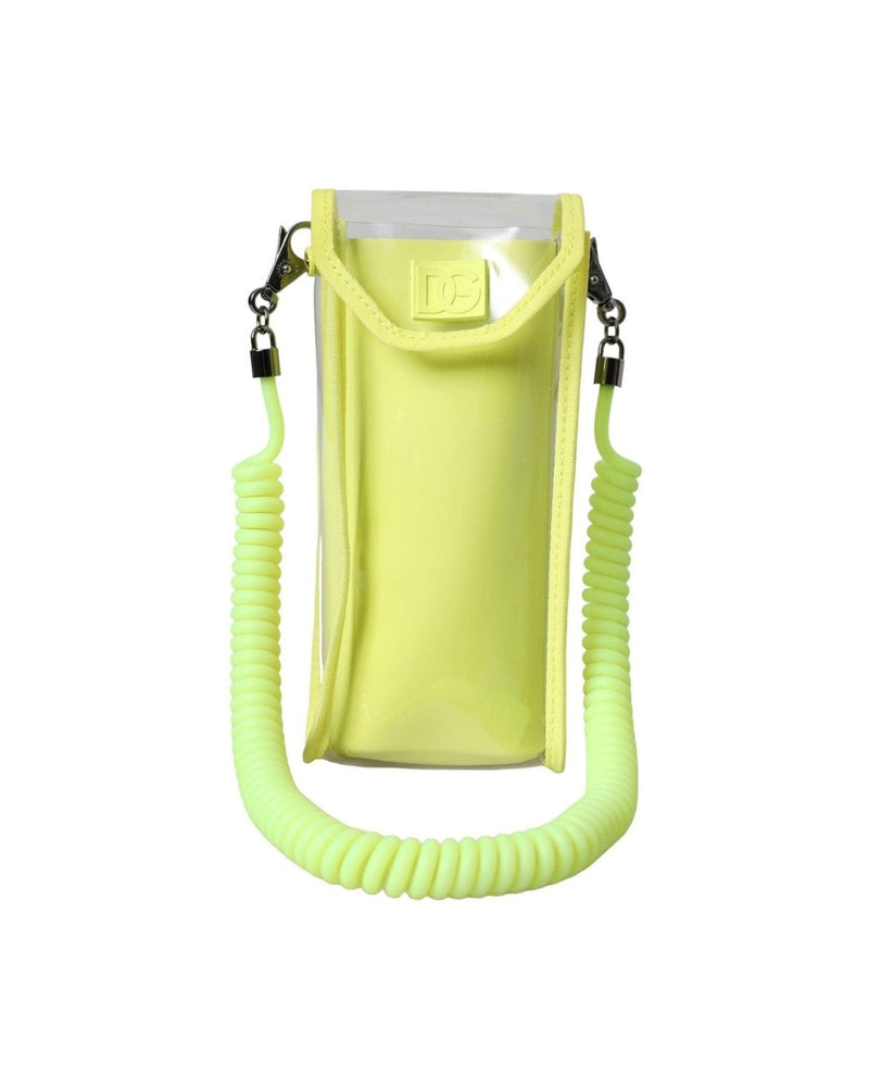 Dolce & Gabbana Plastic Dg Logo Neck Strap Cardholder Yellow Green Wallet Glam Steals