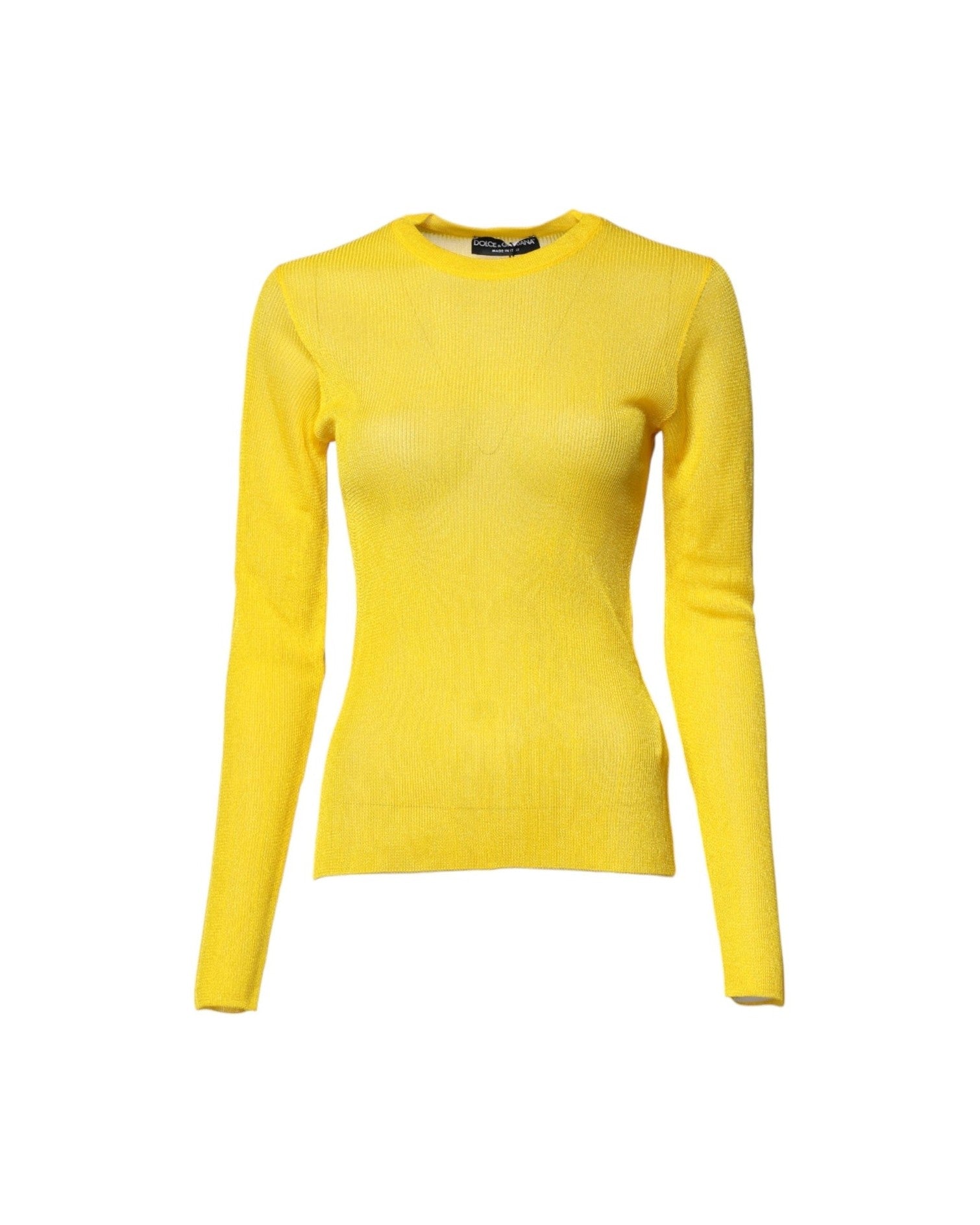 Dolce & Gabbana Yellow Polyester Women Pullover Top Sweater Glam Steals