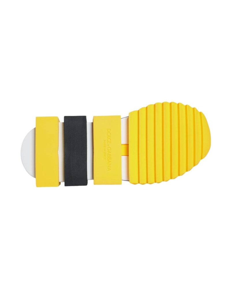 Dolce & Gabbana Yellow Sorrento Crystals Low Top Sneakers Shoes Sneakers