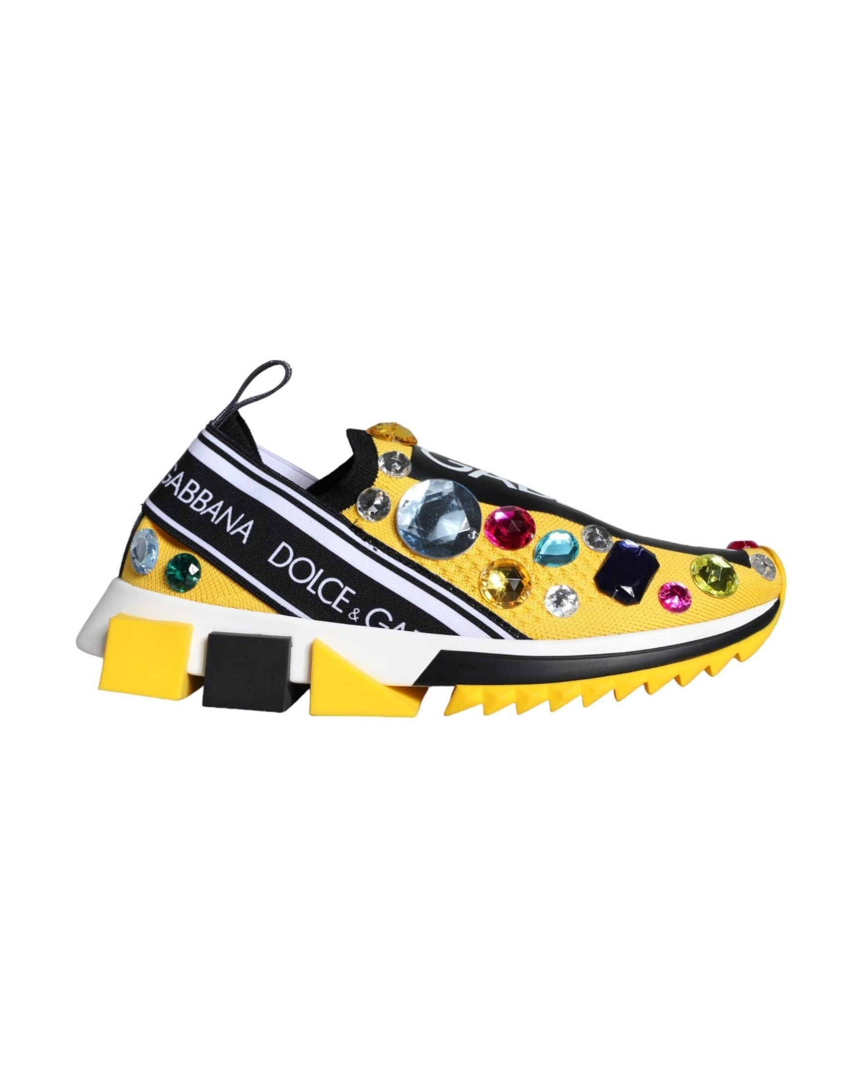 Dolce & Gabbana Yellow Sorrento Crystals Sneakers Womens Shoes Glam Steals