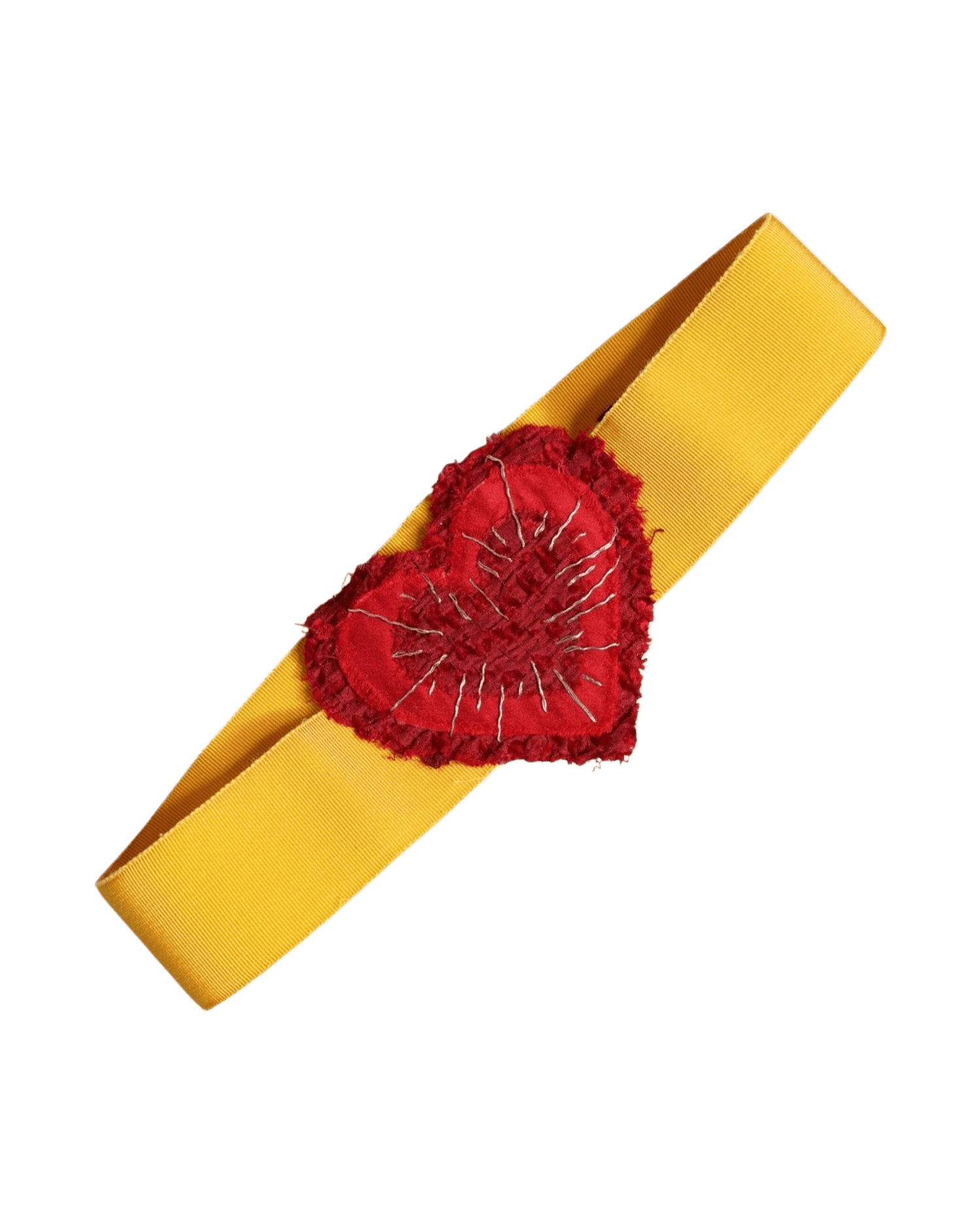 Dolce & Gabbana Yellow Stretch Wide Waist Heart Embellished Belt Glam Steals