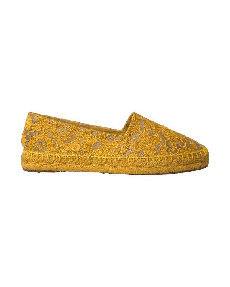 Dolce & Yellow Gabbana Taormina Lace Espadrille Loafers Flats Shoes Glam Steals