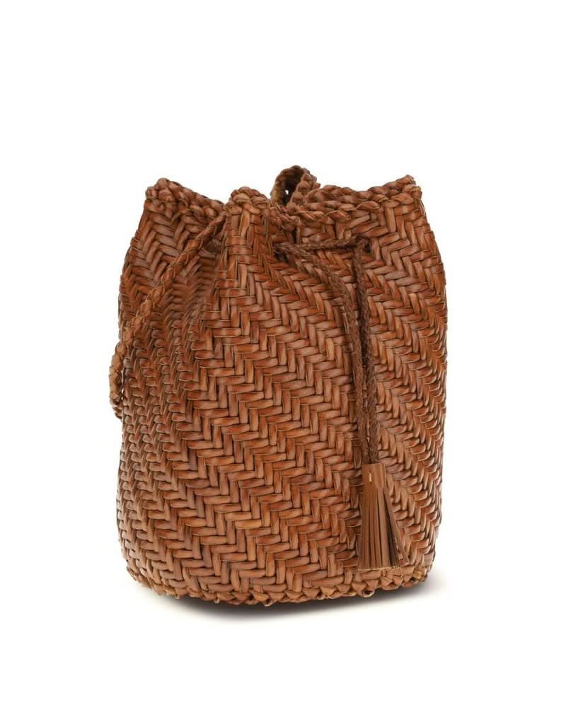 Dragon Diffusion Brown Leather Buffalo Backet Bag Glam Steals