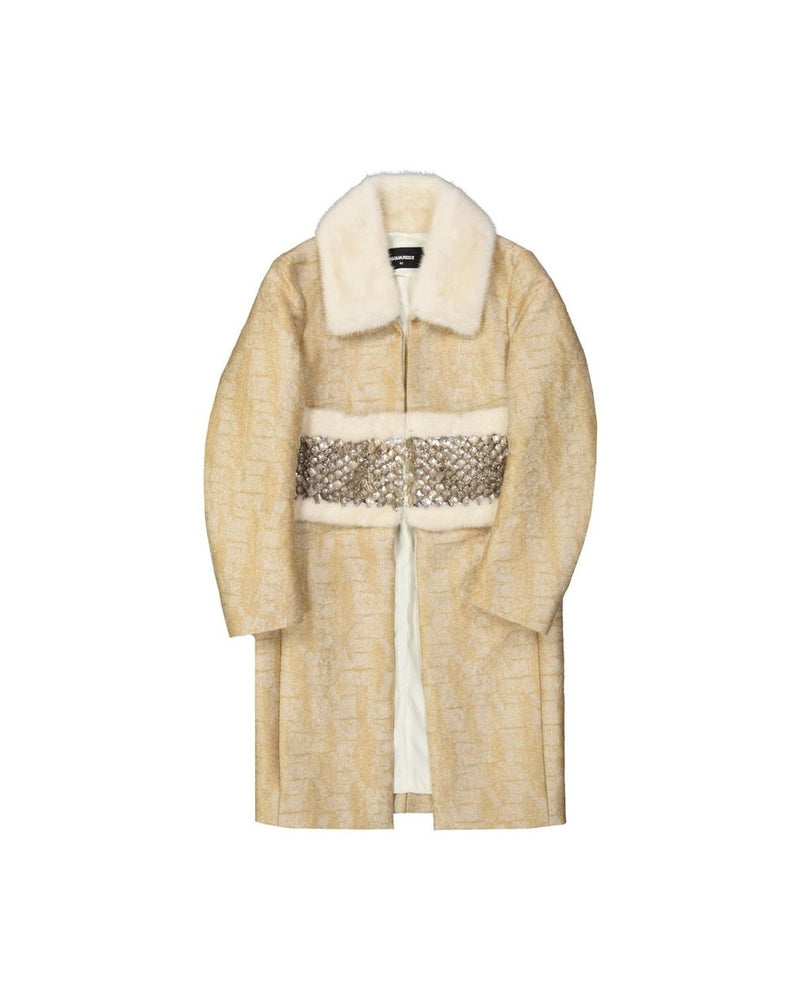 Dsquared² Beige Polyamide Coat Glam Steals