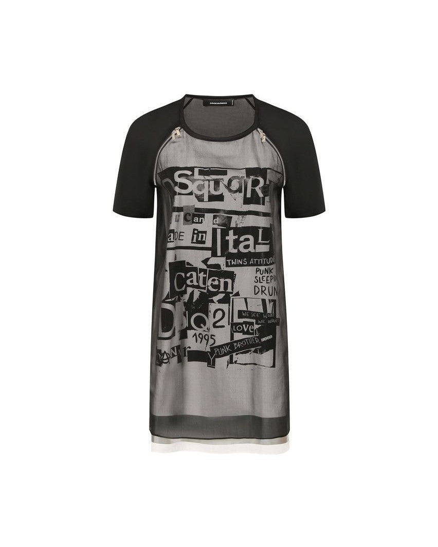 Dsquared² Black Silk Dress Glam Steals