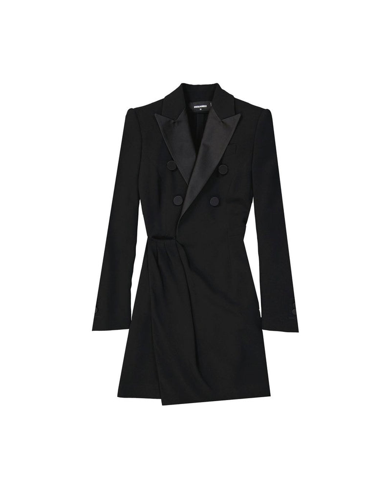 Dsquared² Black Viscose Cocktail Dress Glam Steals