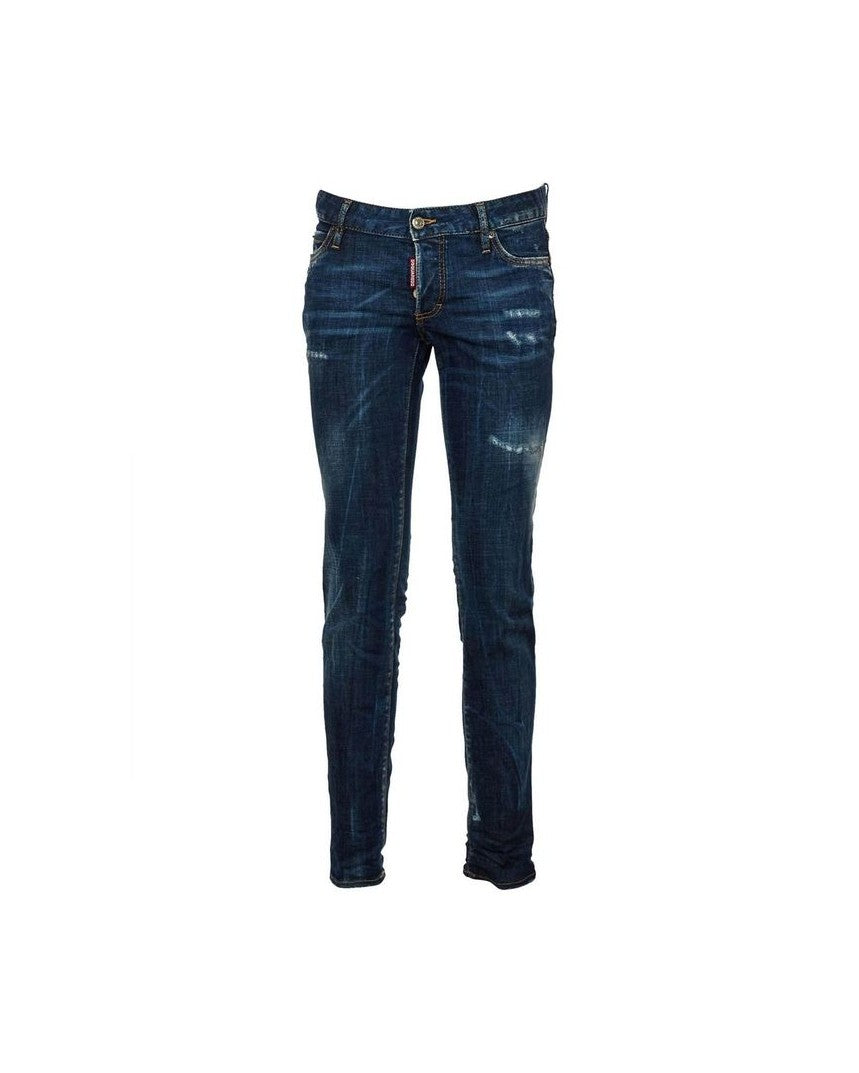 Dsquared² Blue Cotton Slim Fit Jeans Glam Steals