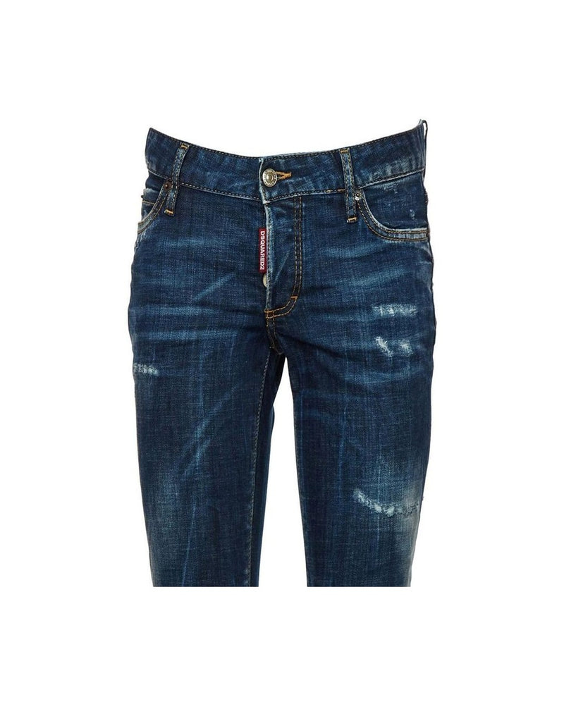 Dsquared² Blue Cotton Slim Fit Jeans Glam Steals