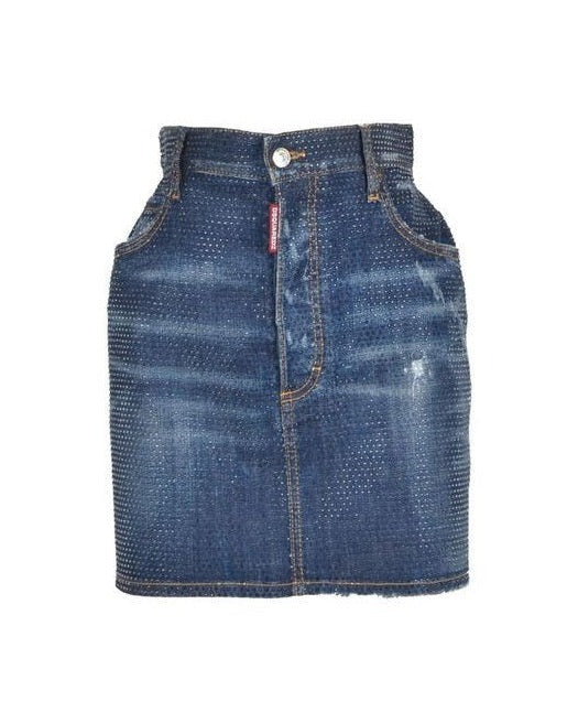 Dsquared² Blue Denim Skirt Skirts
