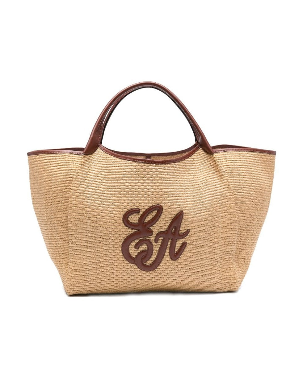 Emporio Armani Brown Leather Bag Shopper