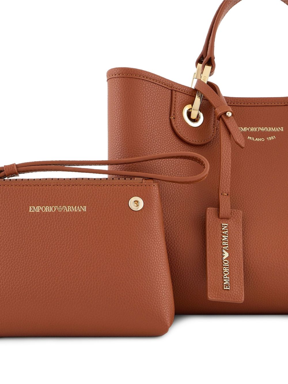 Emporio Armani Brown Leather Bag Glam Steals