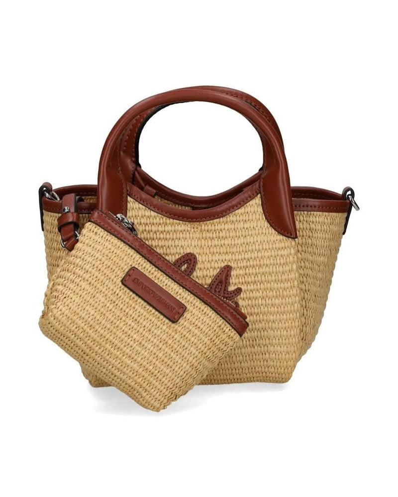 Emporio Armani Brown Leather Bag Shopper