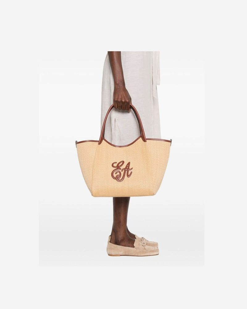 Emporio Armani Brown Leather Bag Shopper