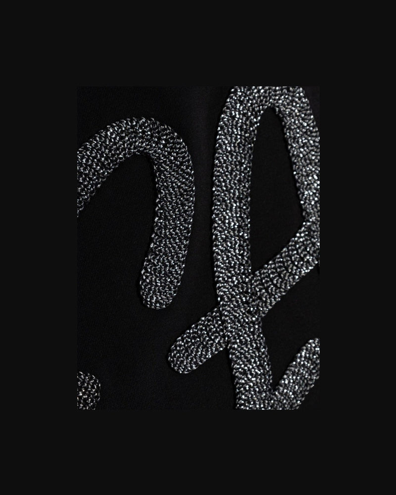 Emporio Armani Cotton Jersey T-shirt with Oversized Lurex Logo Glam Steals