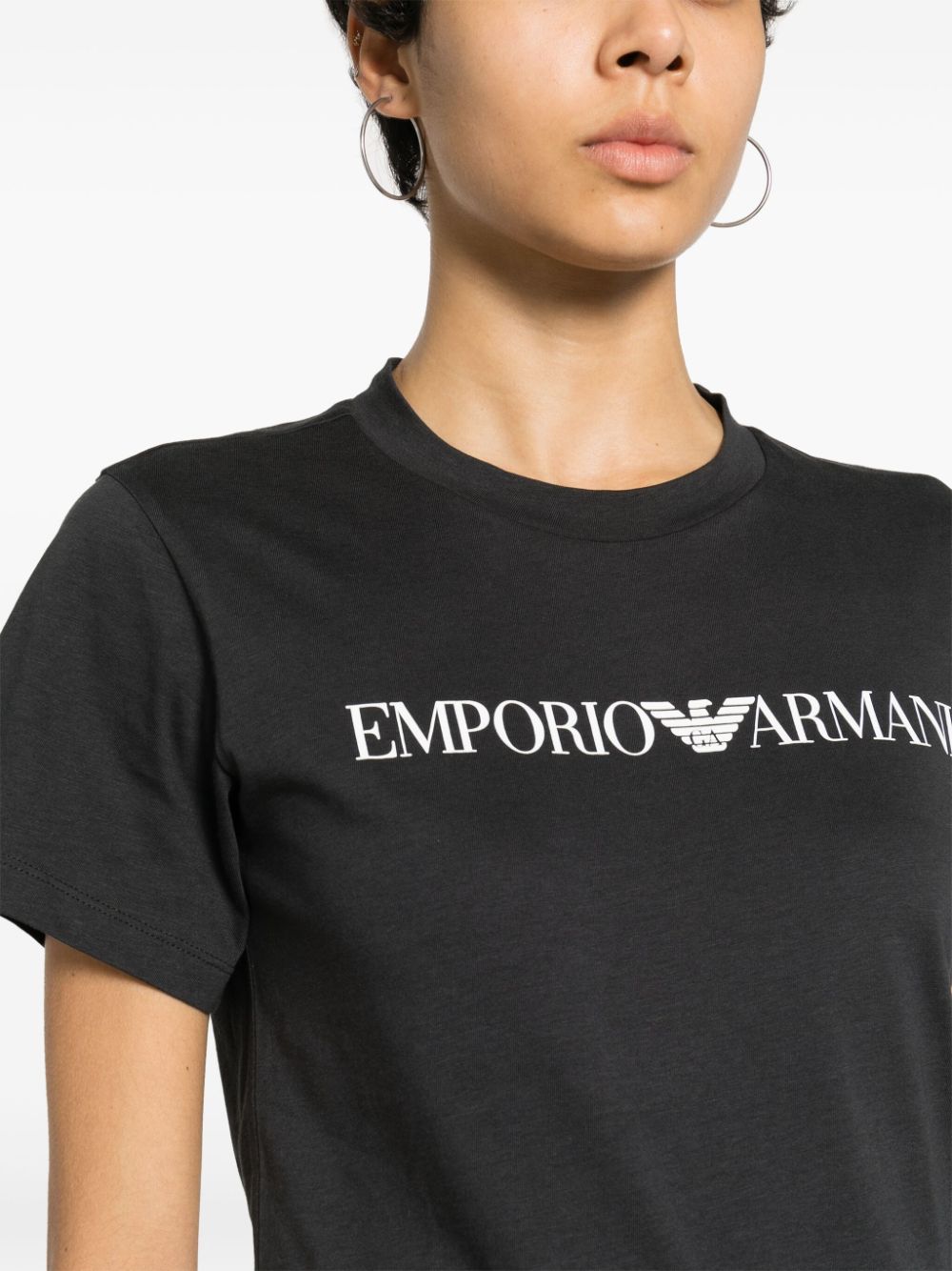 Emporio Armani Cotton Logo Print T-shirt Glam Steals