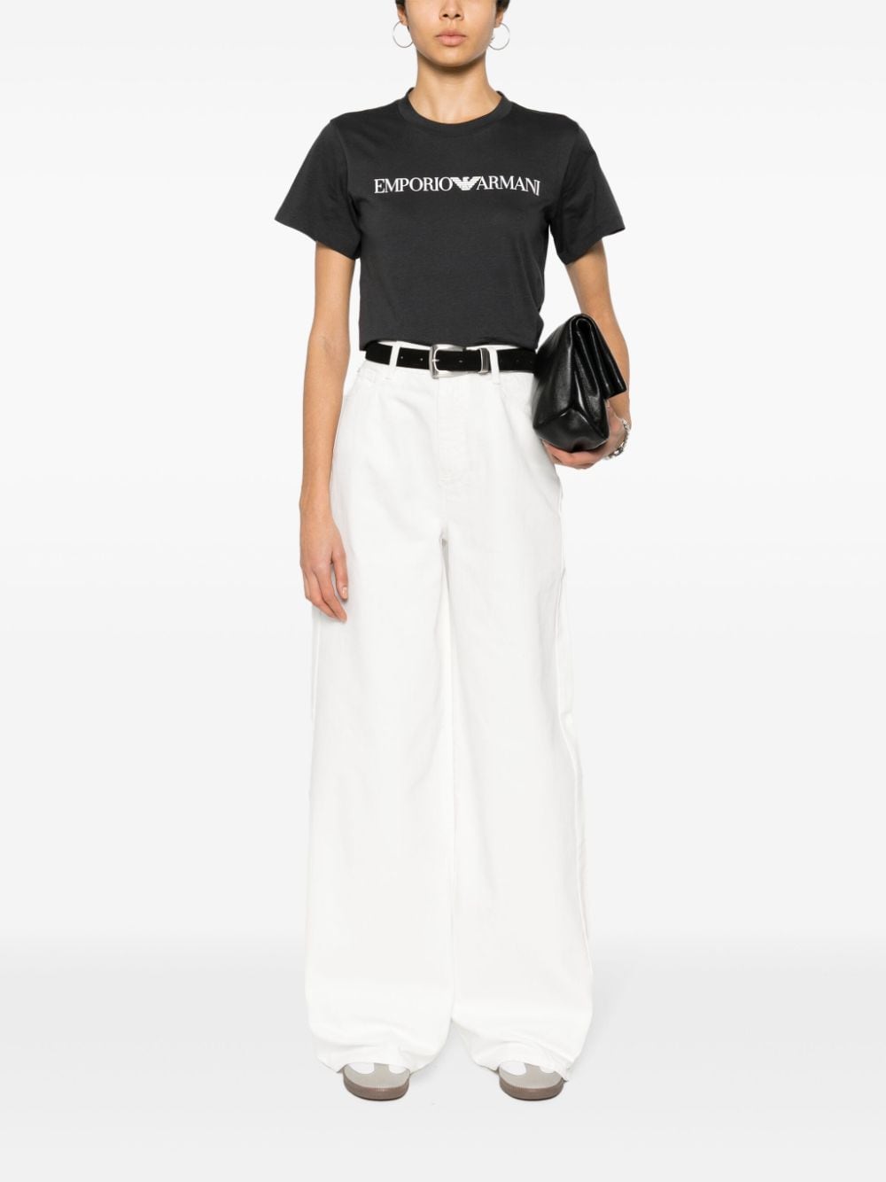 Emporio Armani Cotton Logo Print T-shirt Glam Steals