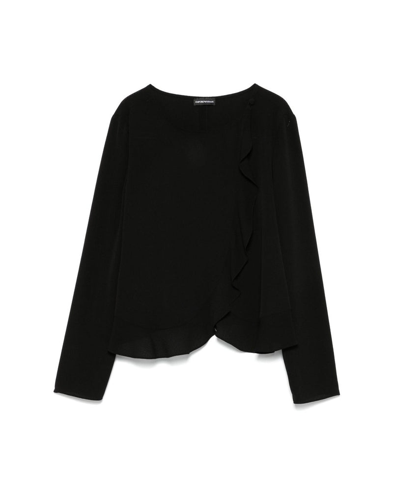 Emporio Armani Fluid Ruffled Shirt Jacket Glam Steals