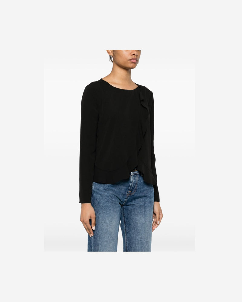 Emporio Armani Fluid Ruffled Shirt Jacket Glam Steals