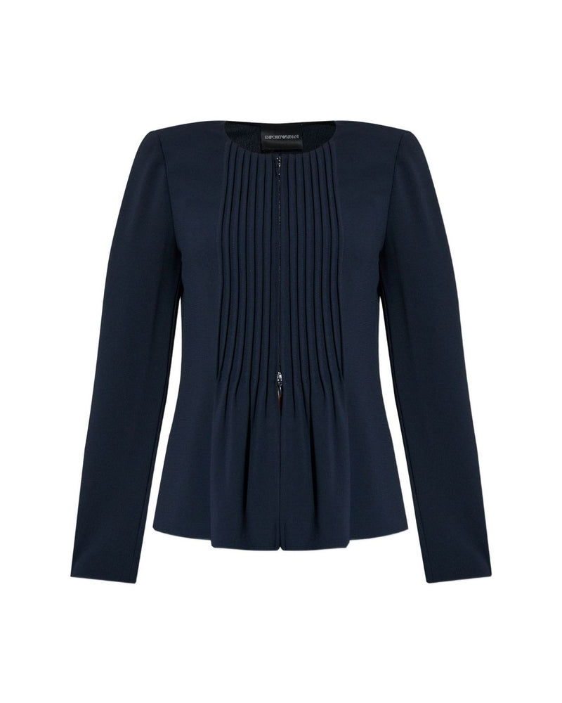 Emporio Armani Jacket in Fluid Woven Fabric with Pleats Glam Steals