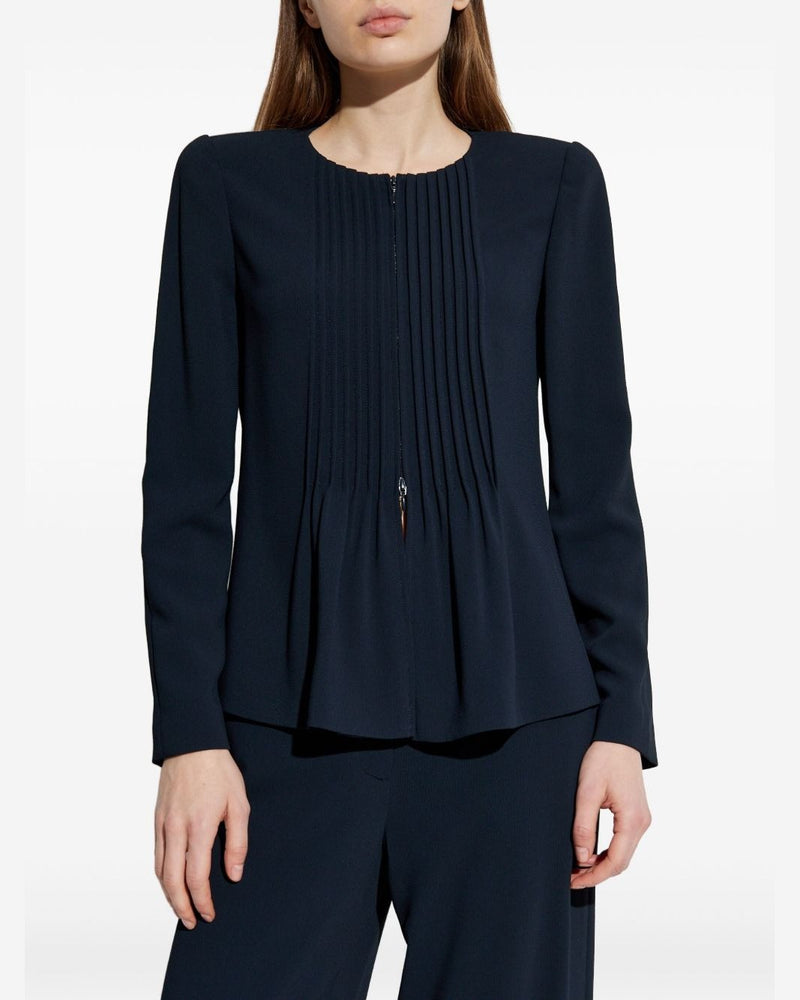 Emporio Armani Jacket in Fluid Woven Fabric with Pleats Glam Steals