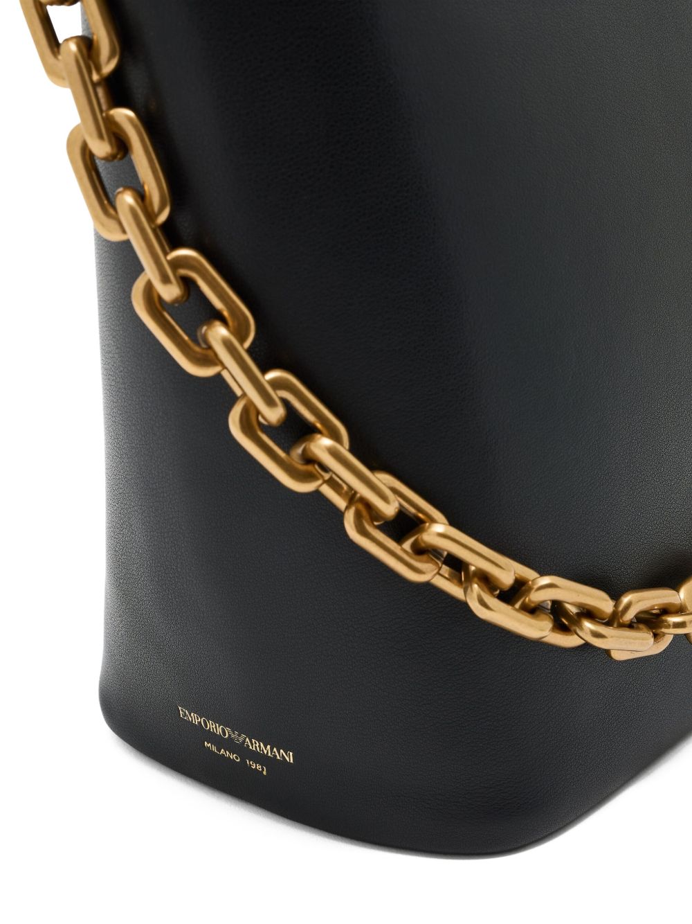 Emporio Armani Leather Medium Hobo Bag with Chain Glam Steals