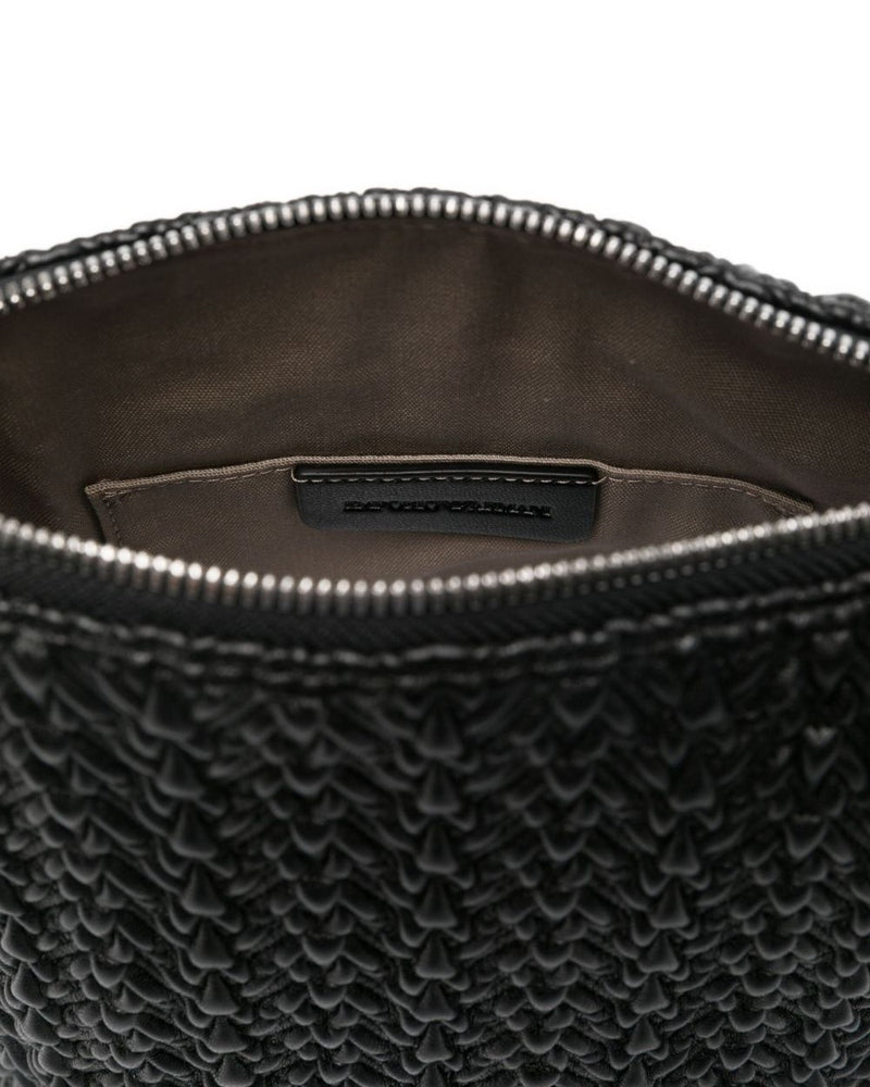 Emporio Armani Leather Small Hobo Bag in Embossed Glam Steals