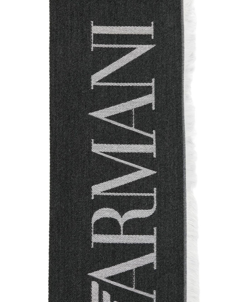 Emporio Armani Logo Detail Striped Stole Glam Steals