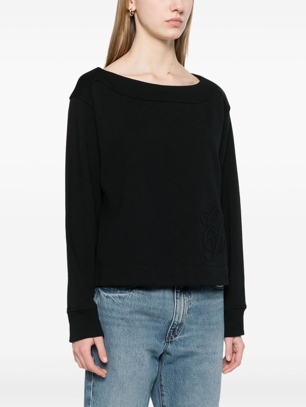 Emporio Armani Logo Embossed Sweat-shirt Glam Steals